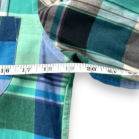 J. Crew Shirt Mens Small S Blue Plaid Slim Indian Madras Long Sleeve Button Down - Picture 11 of 12